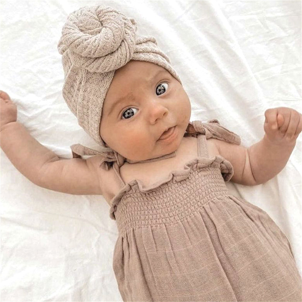 Solid Donut Turban Baby Girl Cap Winter Warm Infant Hat Elastic Child Newborn Head Wraps Turbans Headbands Baby Hair Accessories.