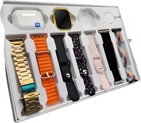 I20 Ultra Max Smart Watch | Premium Quality | 2.3 ” Big Display Screen | Watch For Men & Women | Watch For Kids | Watch For Boys | Airpods & 7 Straps In Box | 10 In 1 (random Color).