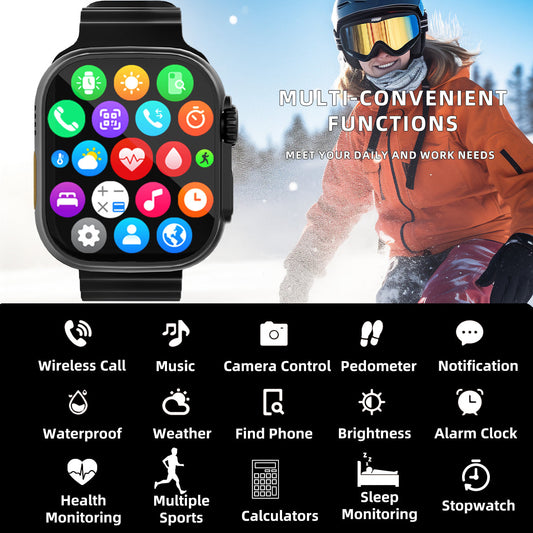 2.01'' Smart Watch with Message Answer Call Sleep Health Monitoring Sports Pedometer Information Alerts For iPhone Android.