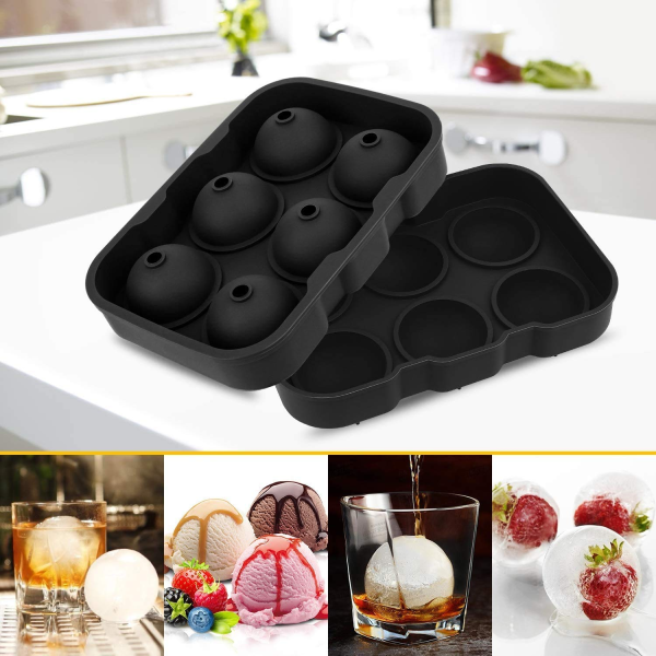 1 Pc Ice Cubes Tray, 6-grid Ice Cubes Maker Round Ice Cubes Tray Silicone Ice Mold Party Bar (random Color)