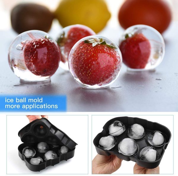 1 Pc Ice Cubes Tray, 6-grid Ice Cubes Maker Round Ice Cubes Tray Silicone Ice Mold Party Bar (random Color)