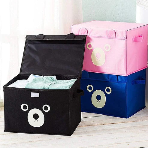 1 Pc Panda Design Folding Storage Bins Quilt Basket Kid Toys Organizer Storage Boxes Cabinet Wardrobe Storage Bag (random Color).