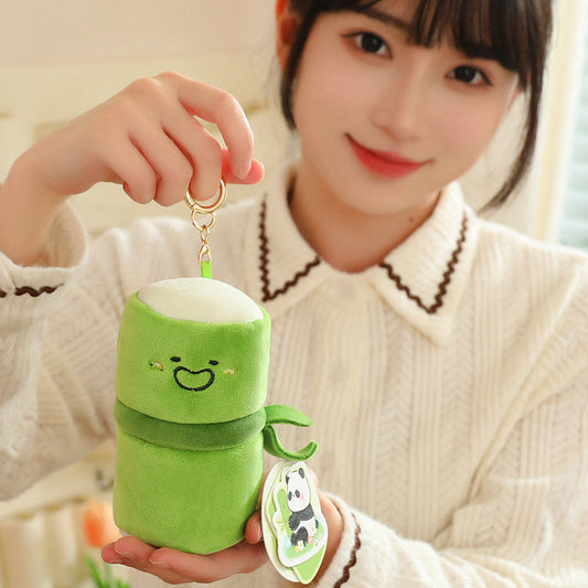 Cute 10cm Bamboo Panda Plush Toy Small Pendant Stuffed Animals Soft Doll Fluffy Panda Bag Decoration Birthday Gift.