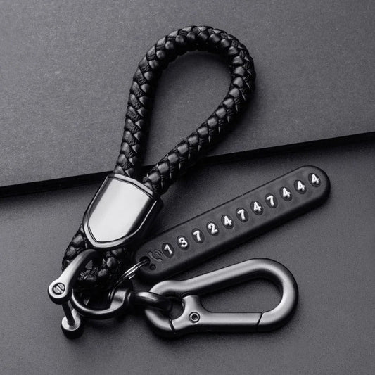 Fashion Men's Car Key Chain Key Ring Female Simple Key Lanyard Pendant Anti-lost Mobile Phone Number Plate Keychain Accessories