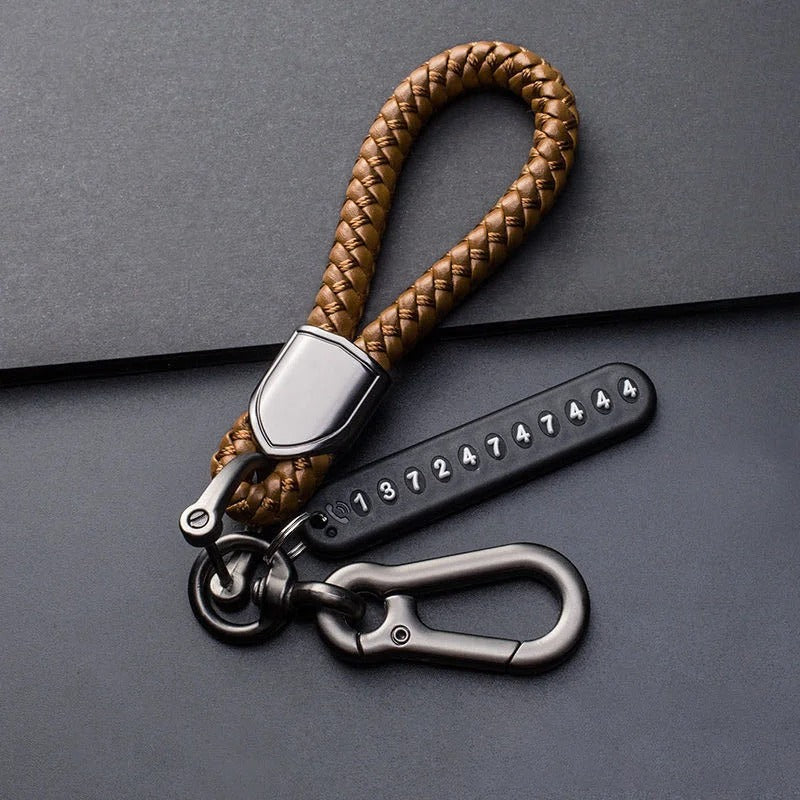 Fashion Men's Car Key Chain Key Ring Female Simple Key Lanyard Pendant Anti-lost Mobile Phone Number Plate Keychain Accessories