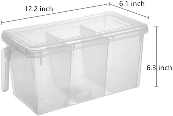 Plastic Rectangular Refrigerator Storage Box With Handle