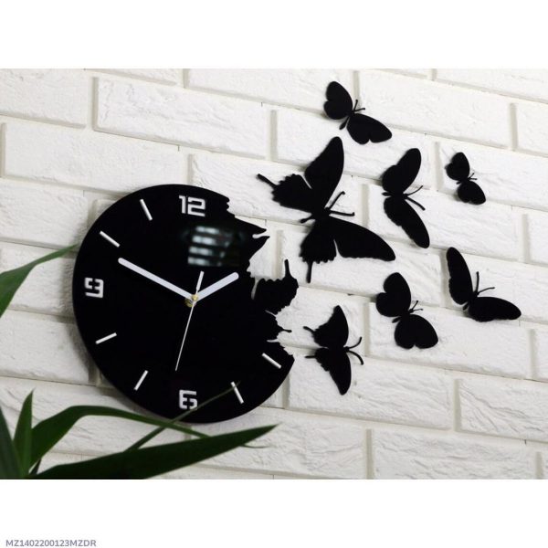 3d Beautiful Butterfly Wooden Wall Clock Beautiful And Stylish Wall Decor.