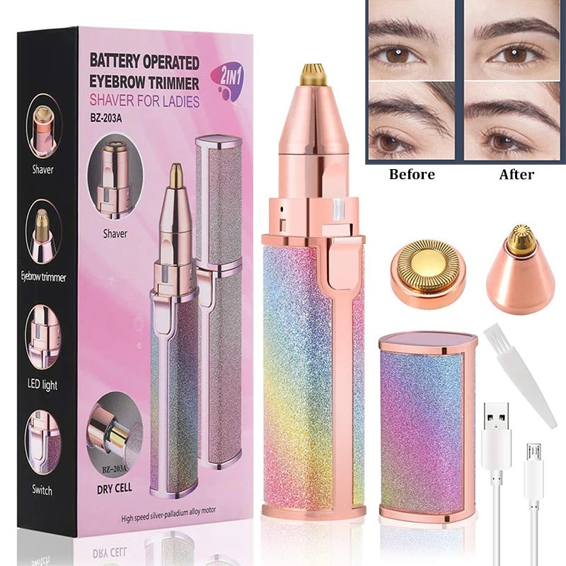 2 in 1 Electric Eyebrow Trimmer Flawless hair remover