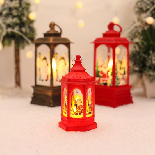 Christmas Lantern Light Merry Christmas Decorations for Home 2023 Navidad Christmas Tree Ornaments Xmas Gifts New Year 2024