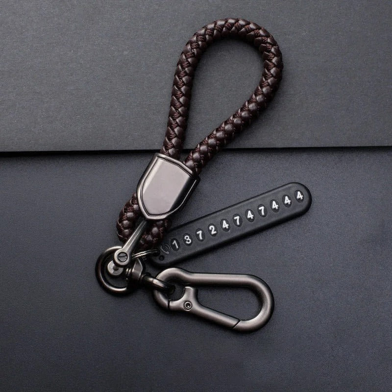 Fashion Men's Car Key Chain Key Ring Female Simple Key Lanyard Pendant Anti-lost Mobile Phone Number Plate Keychain Accessories