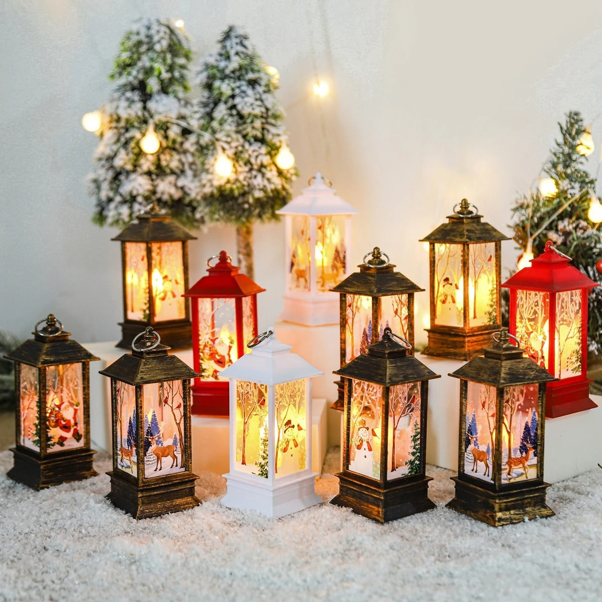 Christmas Lantern Light Merry Christmas Decorations for Home 2023 Navidad Christmas Tree Ornaments Xmas Gifts New Year 2024