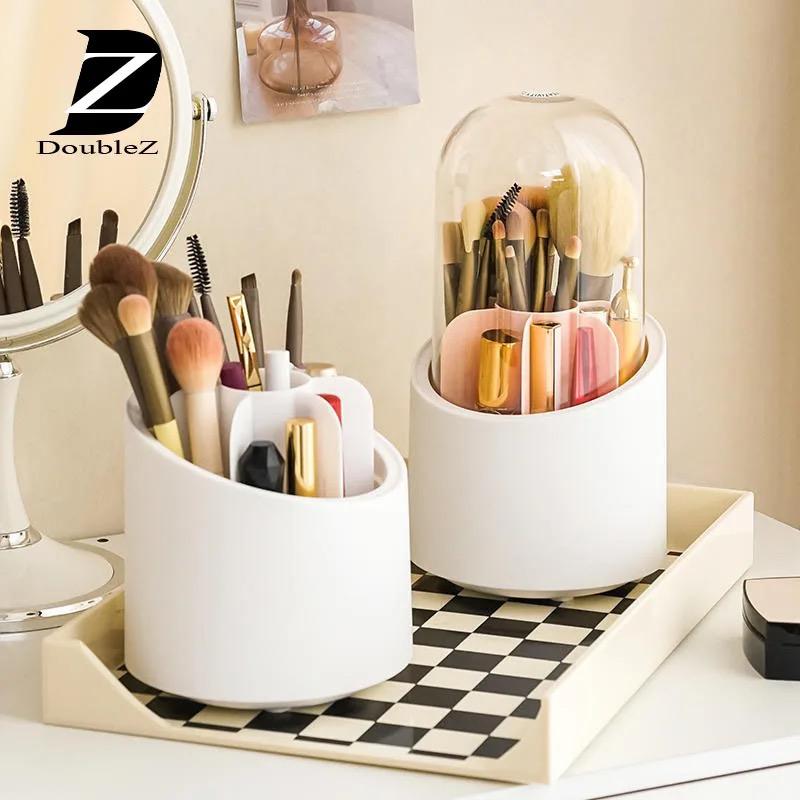 Brush Container Makeup Brush Holder Dust-proof Rotating Plastic Lipstick Eyebrow Pencil Vanity Supplies