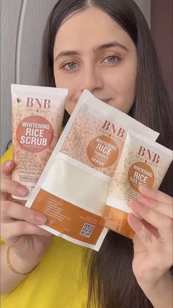 Bnb Whitening Rice Extract Bright & Glow Kit | Best Quality Glow Kit.