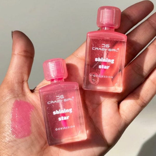Crazy Girl – Bottle Shape Tinted Jelly Lip Oil | Moisturizing Tinted Lip Gloss (pink Shade)