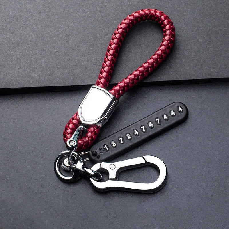 Fashion Men's Car Key Chain Key Ring Female Simple Key Lanyard Pendant Anti-lost Mobile Phone Number Plate Keychain Accessories