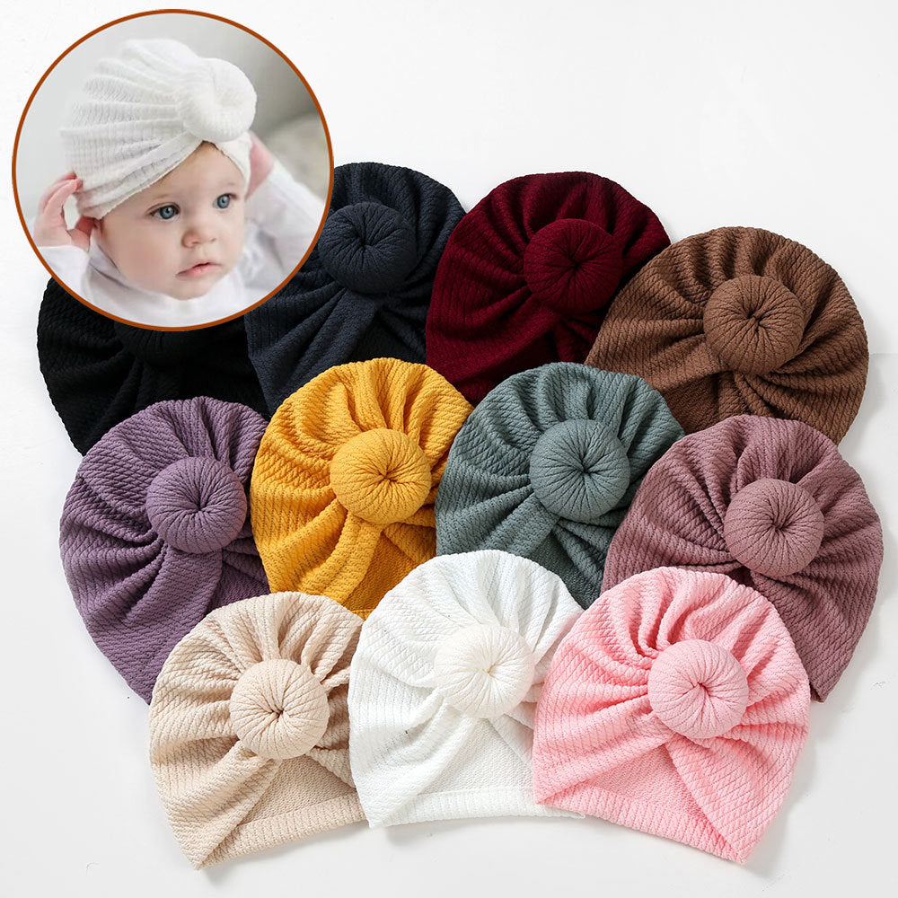 New Donuts Texture Knitted Baby Hat Cute Solid Baby Girls Boys Hat Turban Soft Newborn Infant Cap Knitting Beanies Head Wraps