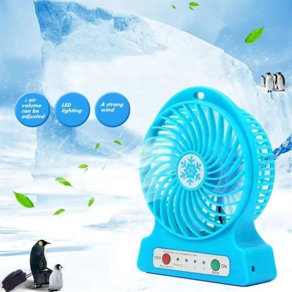 Portable Mini Usb Fan Rechargeable Battery | 3-level Speed Adjustable Electric Cooling Desktop Fan (random Colors)