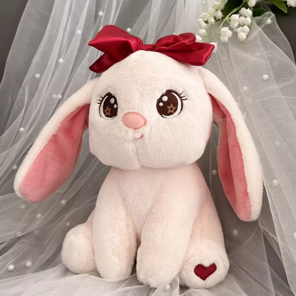 Princess Style Bow Bunny Rabbit Plushie | Fluffy & Soft Stuffed Animal Plush Toy For Kids – 22 Cm (random Color).