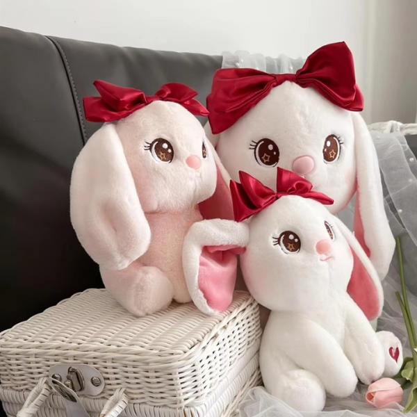 Princess Style Bow Bunny Rabbit Plushie | Fluffy & Soft Stuffed Animal Plush Toy For Kids – 22 Cm (random Color).