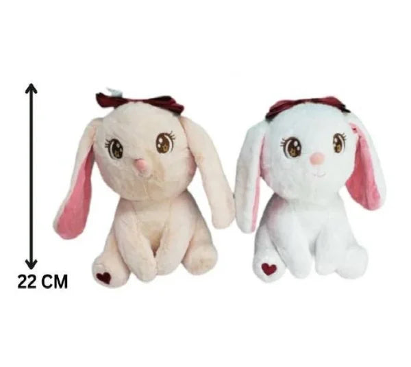 Princess Style Bow Bunny Rabbit Plushie | Fluffy & Soft Stuffed Animal Plush Toy For Kids – 22 Cm (random Color).