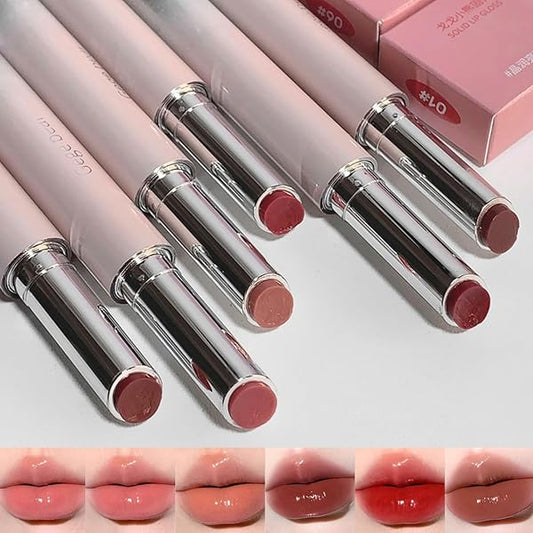 Velvety Texture Lipstick Glossy Lipstick Long Lasting Moisturizing Tinted Lip Balm, Plumping Water Lip Glaze Slim Design (random Color).